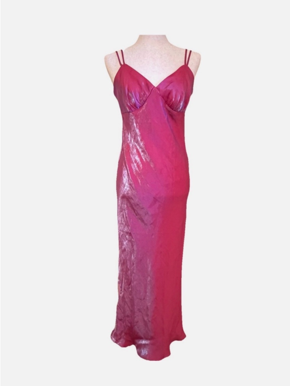 Pink Iridescent Rayon-Blend Slip Dress
